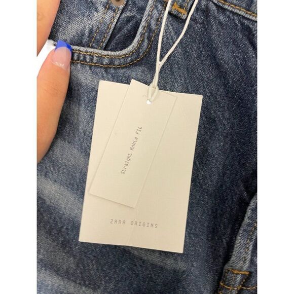 Zara ORIGINS Mens Straight Jeans Ankle Denim Blue EU 44 US 34 3991/456 NWT - Picture 7 of 14